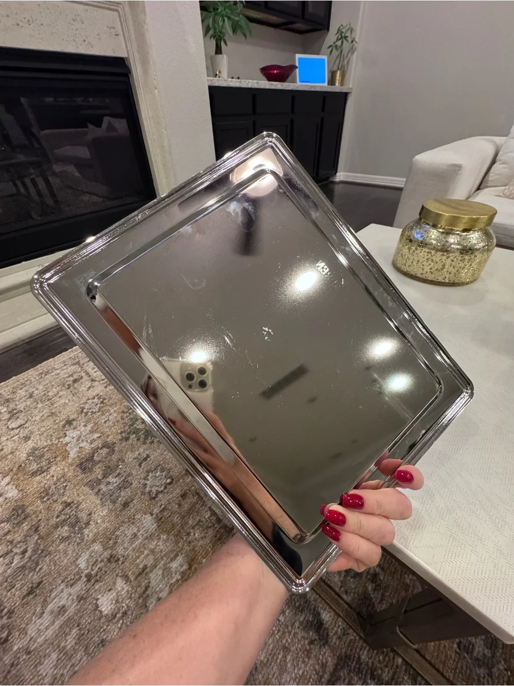 Ralph Lauren Polished Silver Rectangular Vanity Tray